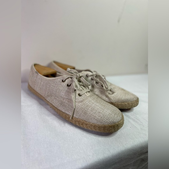 Keds Women’s Tan Lace Up Sneakers Canvas W/ Jute Trim US Size 9.5 - Picture 2 of 8